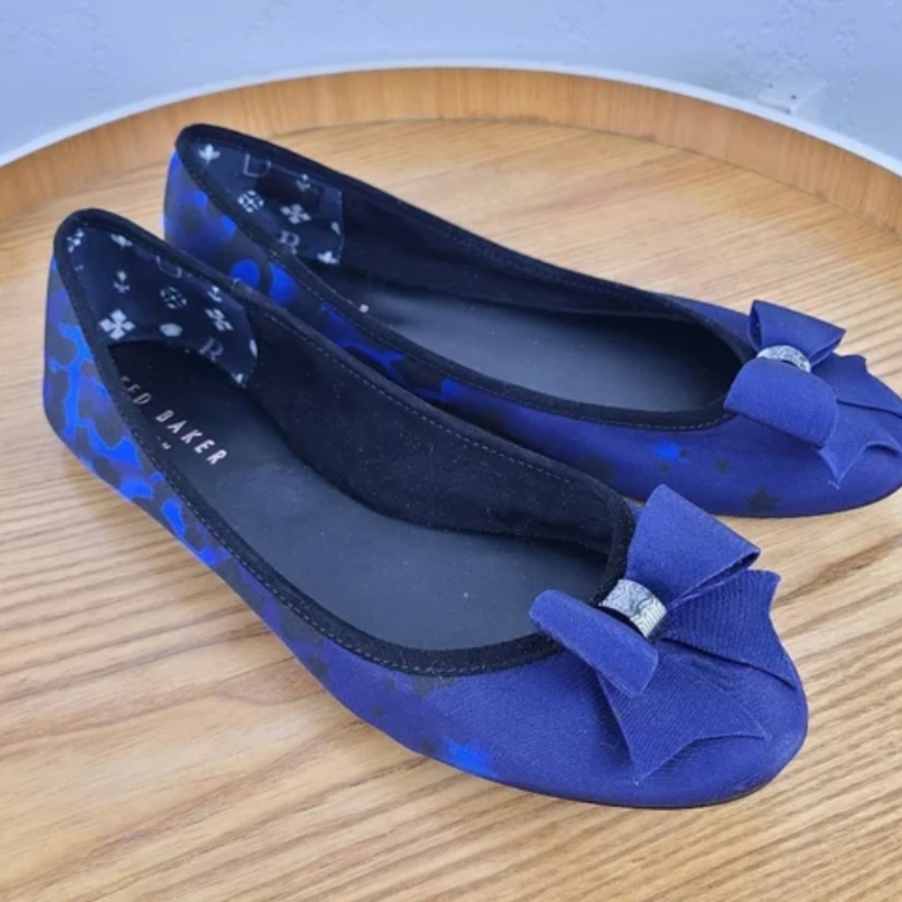 NWT Ted Baker Sally Topaz Bow Flats